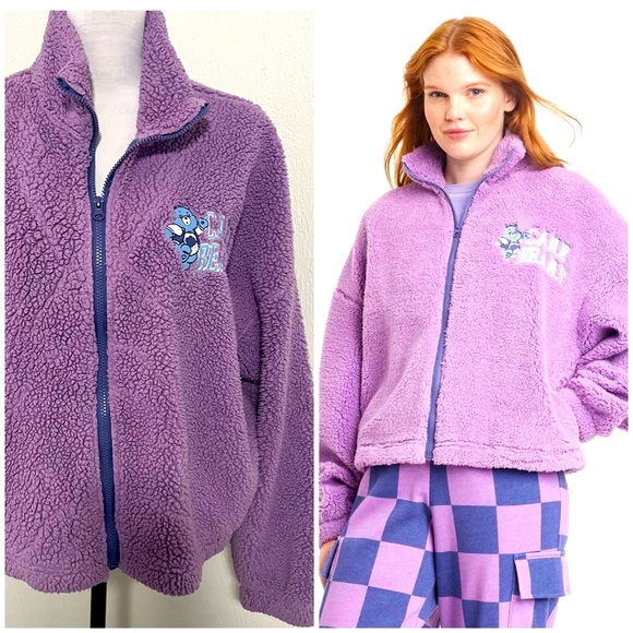 Grayson Threads Women  XXL CARE BEARS Grumpy Bear Sherpa Full Zip Sweatshirt EUC - Picture 1 of 9